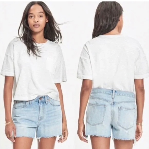 Madewell Pants - Madewell Blue Denim Distressed Boyshorts - Cuttoff Edition Size 26.